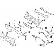 Porsche Cowl Cover - Genuine Porsche 95B819447D1E0