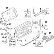Porsche Door Interior Trim Panel Seal - Genuine Porsche 97053753700