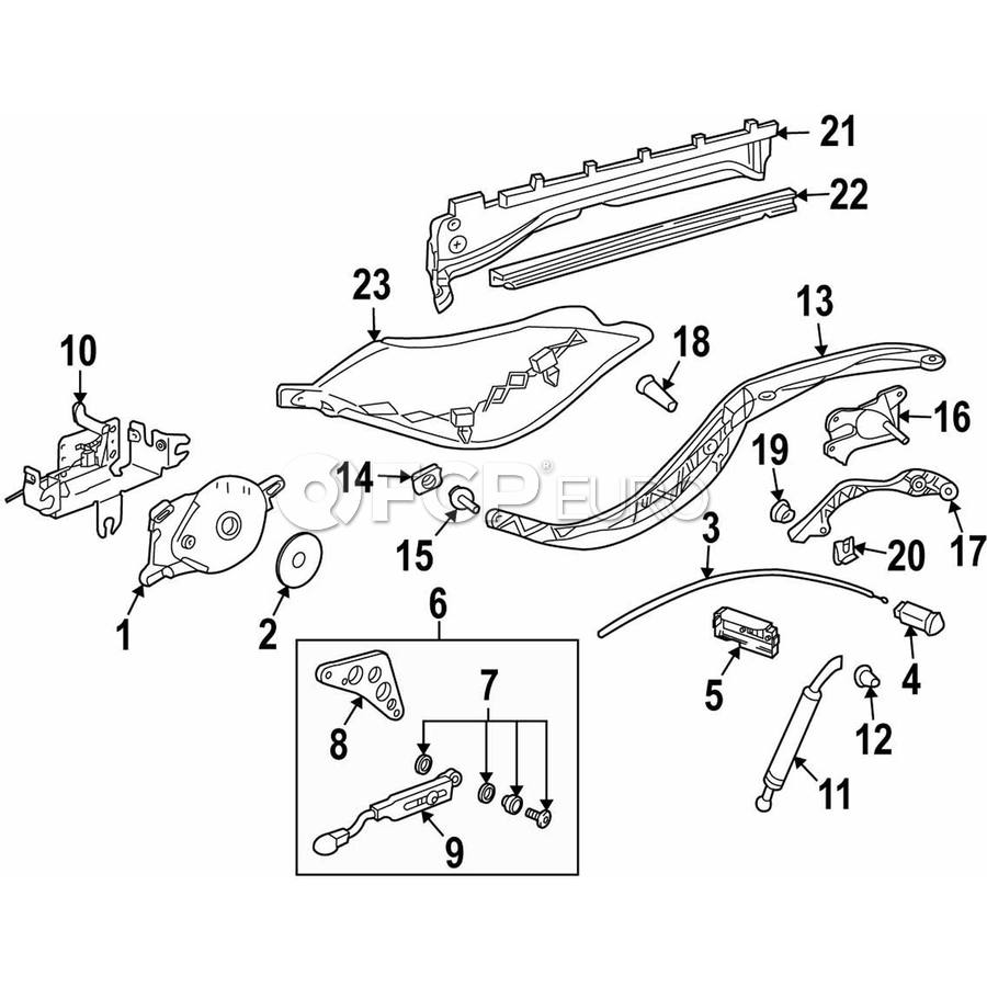 Porsche Convertible Top Cover Lift Support - Genuine Porsche ...