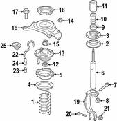 Porsche Suspension Strut Mount Nut - Genuine Porsche 99908445801