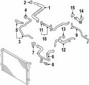 Audi VW Radiator Coolant Hose - Genuine VW Audi 03L122157E