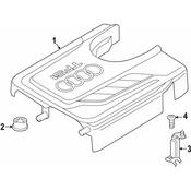 Audi VW Engine Cover Bracket - Genuine Audi VW 04E103932C