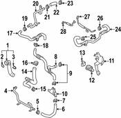 Audi HVAC Heater Hose - Genuine Audi 07K121492H
