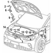 Volkswagen Hood Hinge - Genuine VW 11A823302