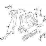 Volkswagen Body D-Pillar Trim Panel - Genuine VW 11A867287C4PK