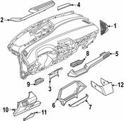 Volkswagen Instrument Panel Side Cover - Genuine VW 11B8582174PK