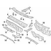 Volkswagen Cowl Insulator - Genuine VW 17B863933
