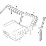 Volkswagen Windshield Frame Weatherstrip Seal - Genuine VW 1E0871349B41