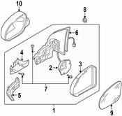 Volkswagen Door Mirror Housing - Genuine VW 1K1857508BR9B9