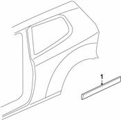 Volkswagen Body Trim Molding - Genuine VW 1K3853536AGRU