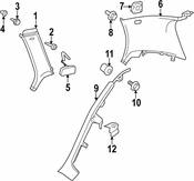 Volkswagen Body C-Pillar Trim Panel - Genuine VW 1K986776582V