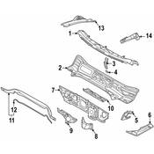 Volkswagen Cowl Cover - Genuine VW 2GJ8194049B9
