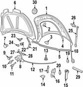 VW Hood Prop Rod Clip - Genuine VW 357823397