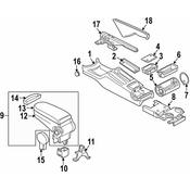 Audi VW Console Armrest - Genuine Audi VW 3B0864209SJGQ