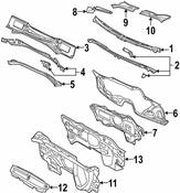 VW Cowl Reinforcement - Genuine VW 3C0802179