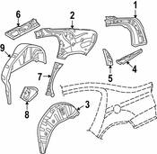 VW Quarter Panel Reinforcement - Genuine VW 3C0809820