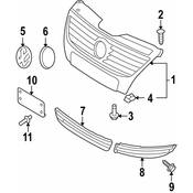 VW Grille - Genuine VW 3C0853651CPWF