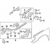 VW Fender Rail Reinforcement - Genuine VW 3C8809146