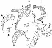 VW Quarter Panel Reinforcement - Genuine VW 3C8809820