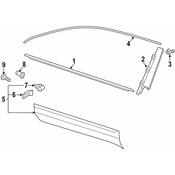 Volkswagen Door Belt Molding - Genuine VW 3CN8374762MG