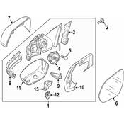 Volkswagen Door Mirror - Genuine VW 3CN8575079B9