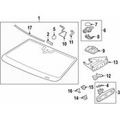 Volkswagen Interior Rear View Mirror Cover - Genuine VW 3CN8575939B9