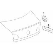 Volkswagen Deck Lid Emblem - Genuine VW 3D0853675AQ739