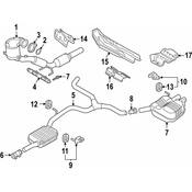 Volkswagen Exhaust Muffler - Genuine VW 3G0253609BP