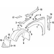Volkswagen Fender Liner Extension - Genuine VW 3G8805912J