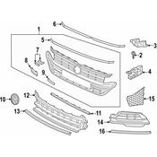Volkswagen Grille Molding - Genuine VW 3G88532542ZZ
