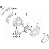 Volkswagen Door Mirror Glass - Genuine VW 3G8857522