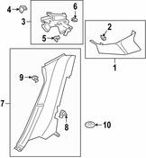 Volkswagen Quarter Panel Trim Panel Clip - Genuine VW 3G8867283