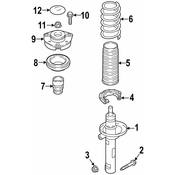 Volkswagen Suspension Strut - Genuine VW 3Q0413032A