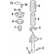 VW Strut Assembly - Genuine VW 3QF413031AB