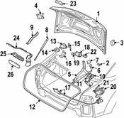 Audi Trunk Lid Lift Support - Genuine Audi 4E0827552C