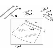 Audi Interior Rear View Mirror Cover - Genuine Audi 4F0857593JEP5
