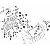 Audi Deck Lid Stop Buffer - Genuine Audi 4F5827249B