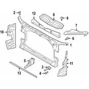 Audi Radiator Support Baffle - Genuine Audi 4G8121283AG