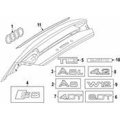 Audi Deck Lid Emblem - Genuine Audi 4H0853743G2ZZ