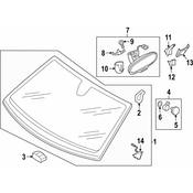 Audi Interior Rear View Mirror Cover - Genuine Audi 4K08589374PK