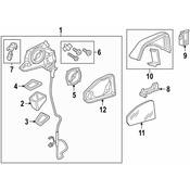 Audi Door Mirror - Genuine Audi 4M1857410BM9B9