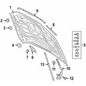 Audi Hood Latch Striker Plate - Genuine Audi 4M8823186C