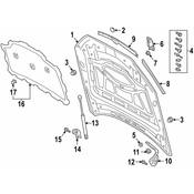 Audi Hood Lift Support - Genuine Audi 4M8823359A
