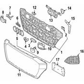 Audi Grille Emblem - Genuine Audi 4M8853736A2ZZ