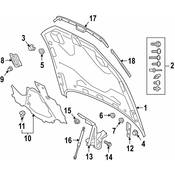 Audi Hood Lift Support - Genuine Audi 4N0823359C