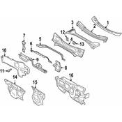 Volkswagen Cowl Water Deflector - Genuine VW 561819404B9B9