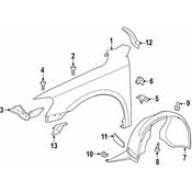 Volkswagen Fender Insulator - Genuine VW 561819448B9B9
