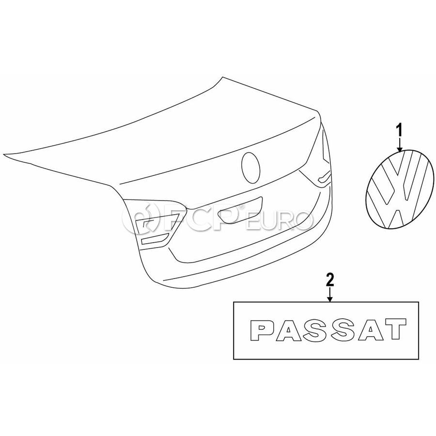 VW Deck Lid Emblem - Genuine VW 561853675S739 | FCP Euro