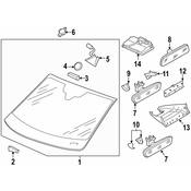 Volkswagen Interior Rear View Mirror Cover - Genuine VW 56186843795T
