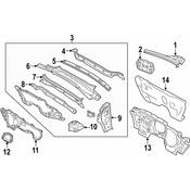 VW Cowl Panel Reinforcement - Genuine VW 5C0805364B